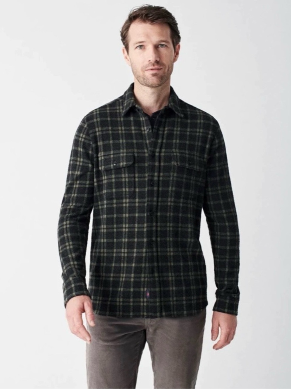 Faherty Brand Legend Sweater Shirt Men’s M Delevan Plaid
